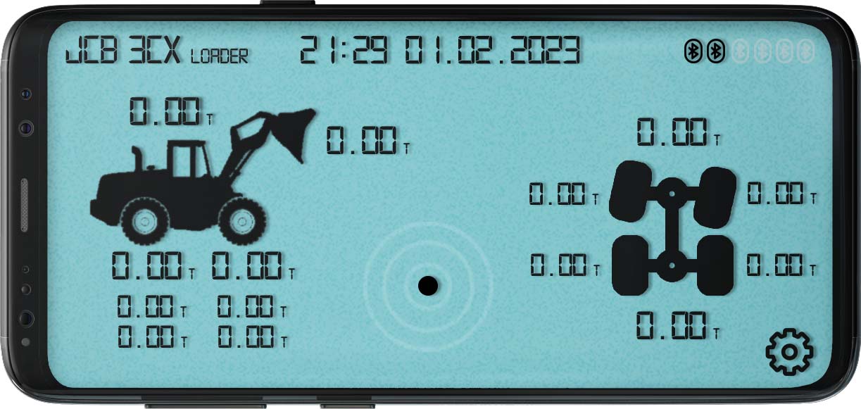 Android app with 6-channel bluetooth scale for heavy machinery.