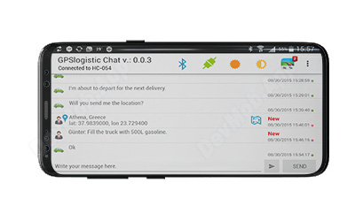 Fleet management bluetooth chat application for Android.
